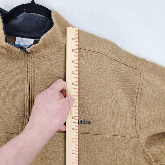Columbia Sweater Mens Extra Large Tan Hart Mountain II Half Zip Casual Pullover - Picture 4 of 10
